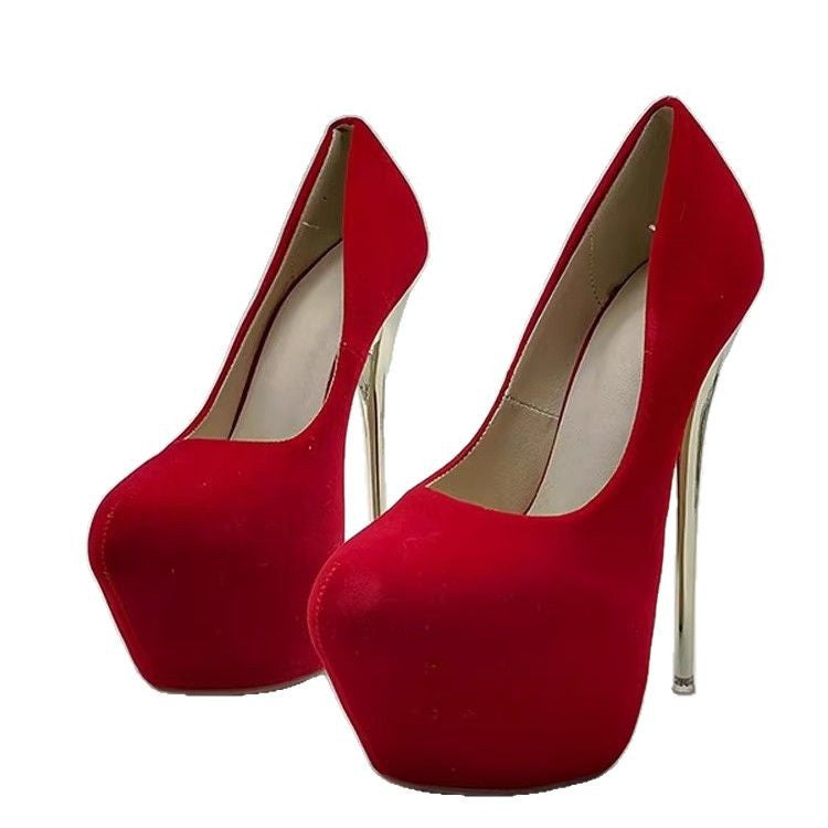 Damen elegante Stiletto-Pumps mit goldenen Akzenten