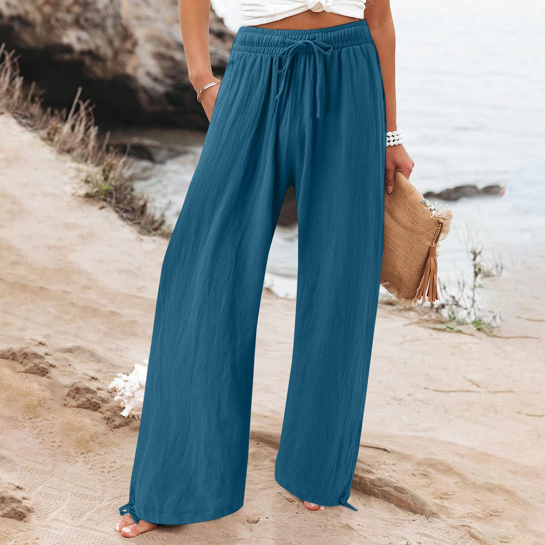 Damen Weite hose mit elastischem Bund und praktischen Taschen