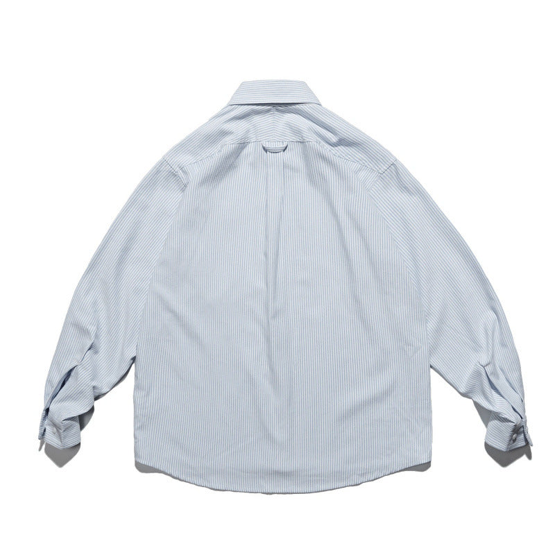 Unisex Oversize-Hemd mit feinem Nadelstreifen, Button-Down-Kragen und Brusttasche Shop Nory