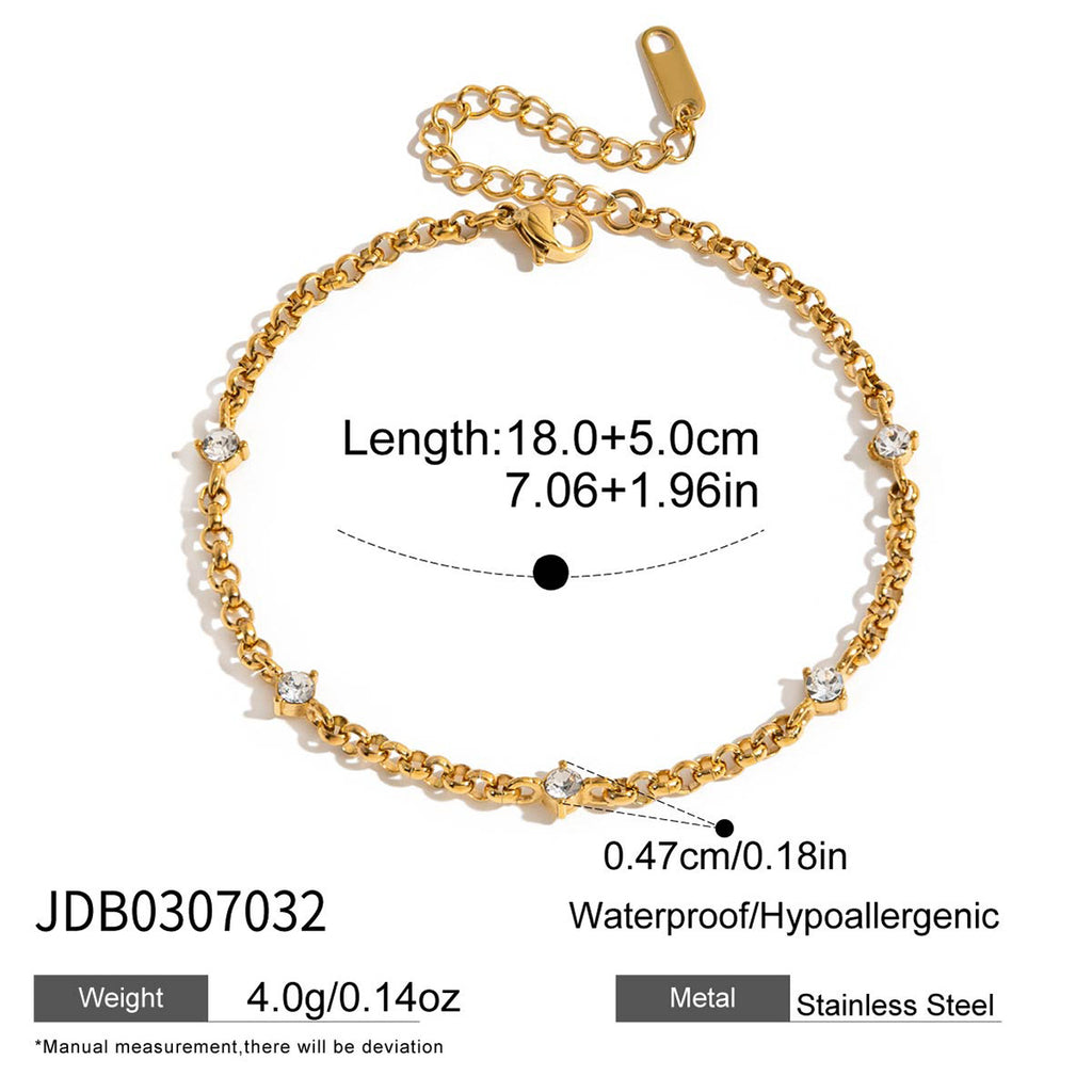 Damen Armband mit spiralförmigem Zirkonia-Anhänger aus hypoallergenem Edelstahl Shop Nory