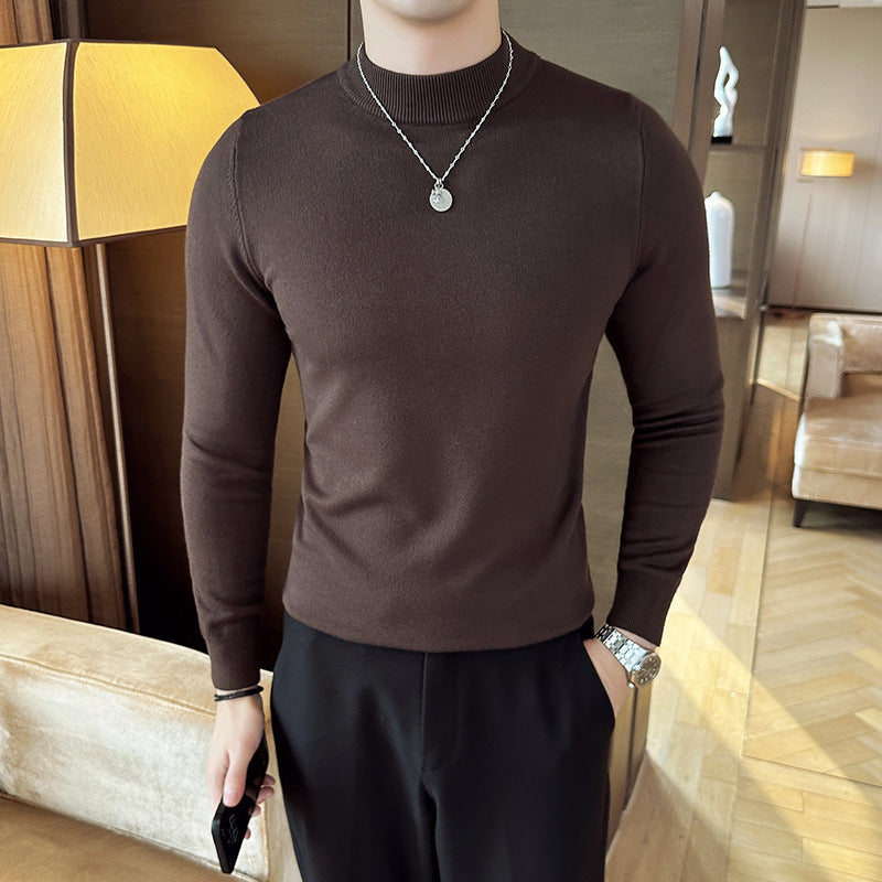 Herren modischer Pullover mit hohem Kragen und eleganter Passform