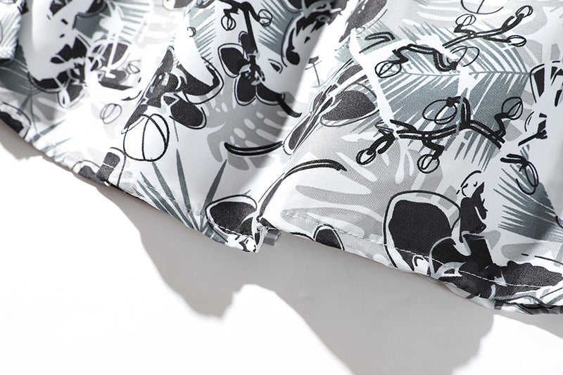Herren Oversize-Knopfhemd mit grafischem Allover-Print und lockerem Relaxed-Schnitt Shop Nory