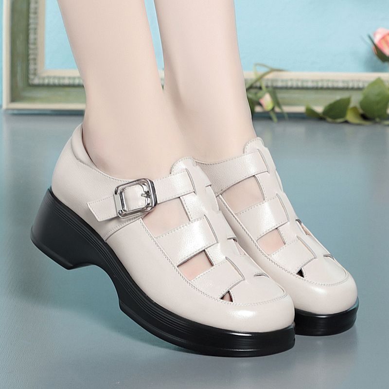 Damen Elegante Komfortsandalen mit verstellbarem Riemen und bequemem Absatz