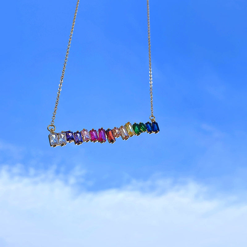 Bunte Unregelmäßige Kristallhalskette | Shop Nory