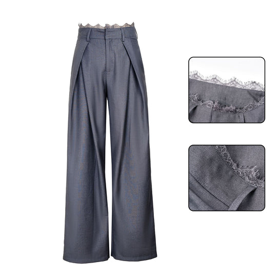 Damen Stylische High-Waist-Hose mit dekorativem Bund Shop Nory