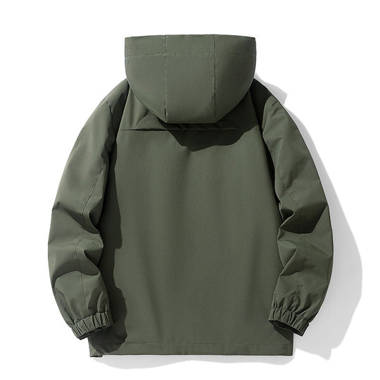 Herren Wasserabweisende Softshell-Outdoorjacke mit Kapuze, atmungsaktivem Netzfutter und verdecktem Reißverschluss Shop Nory