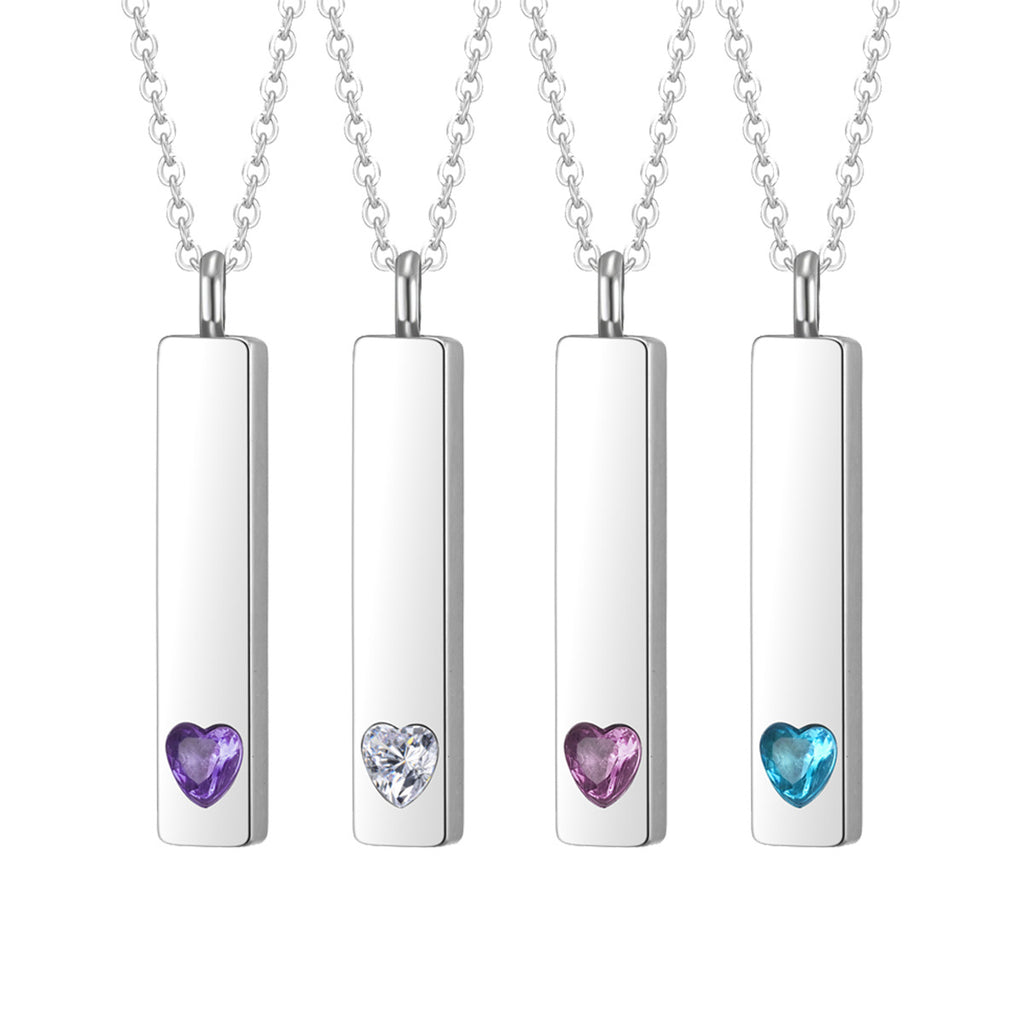 Damen Halskette mit modernem Rechteckanhänger und herzförmigem Zirkonia-Shop Nory
