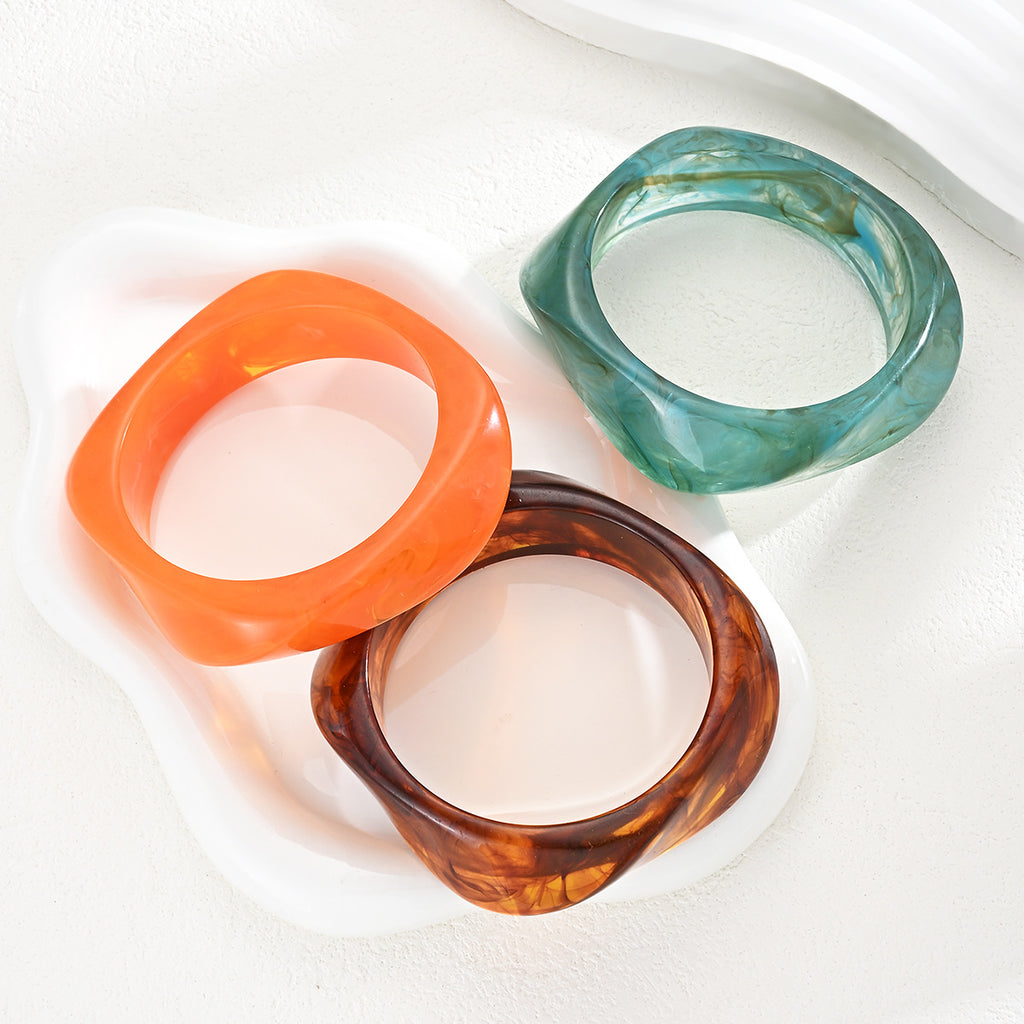 Damen Armreif-Set aus hochwertigem Acryl mit kunstvollem Design Shop Nory