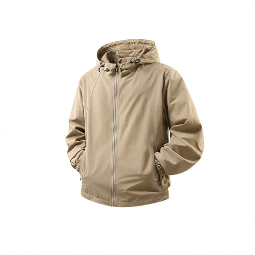 Herren Leichte atmungsaktive Kapuzen-Windjacke mit Mesh-Innenfutter und Reißverschlusstaschen Shop Nory