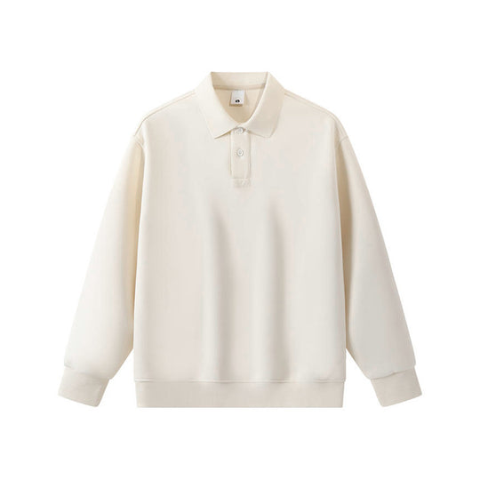 Unisex Oversize-Polo-Sweatshirt mit gerippten Bündchen und Knopfleiste Shop Nory