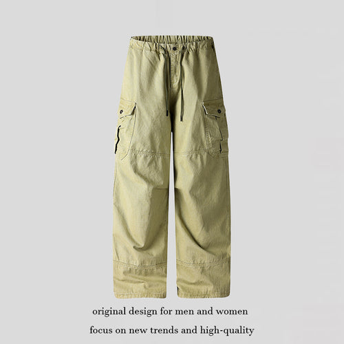 Damen Weite Cargo-Palazzo-Hose mit Tunnelzugbund und Mehrfachtaschen Shop Nory