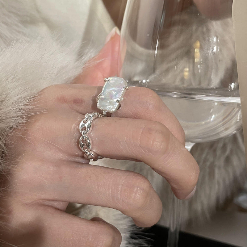 Damen Offener Ring mit kunstvollem Kettendesign Shop Nory