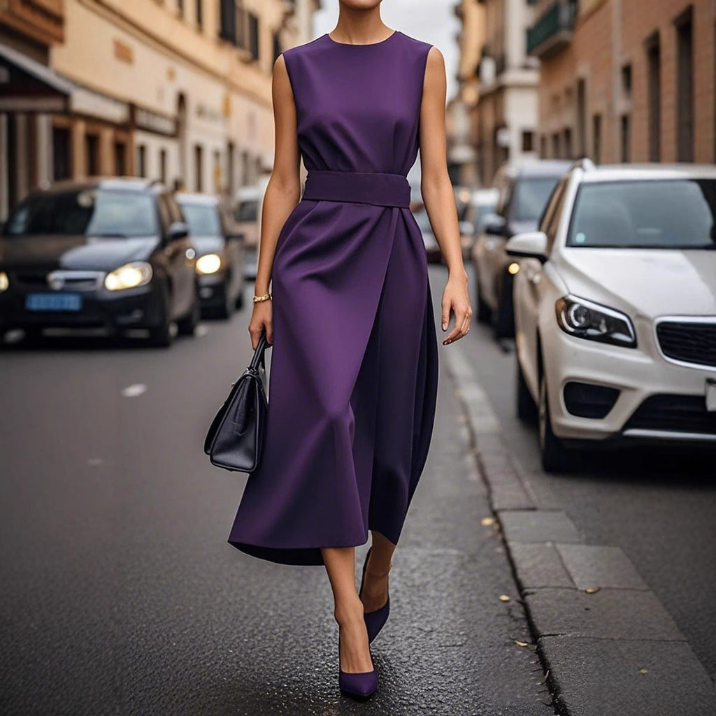 Damen elegantes Maxikleid mit figurbetonter Silhouette und seitlichem Schlitz