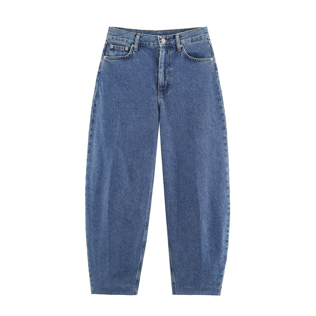 Damen Highwaist Relaxed Tapered Jeans mit konischem Bein Shop Nory