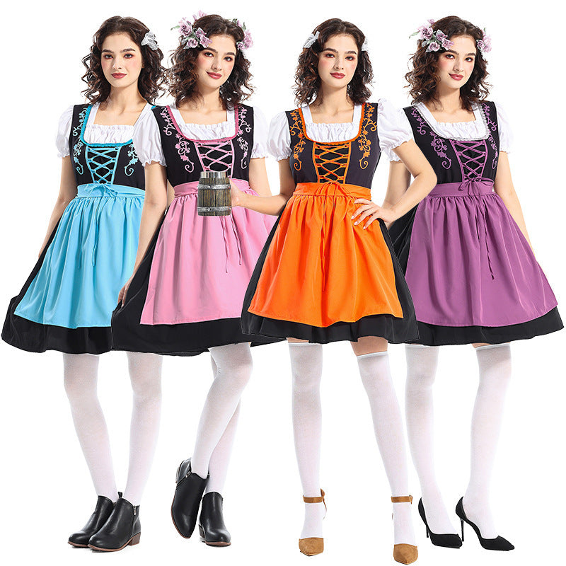 Damen nan traditionelles Dirndlkleid mit dekorativer Schnürung und abnehmbarer Schürze Shop Nory