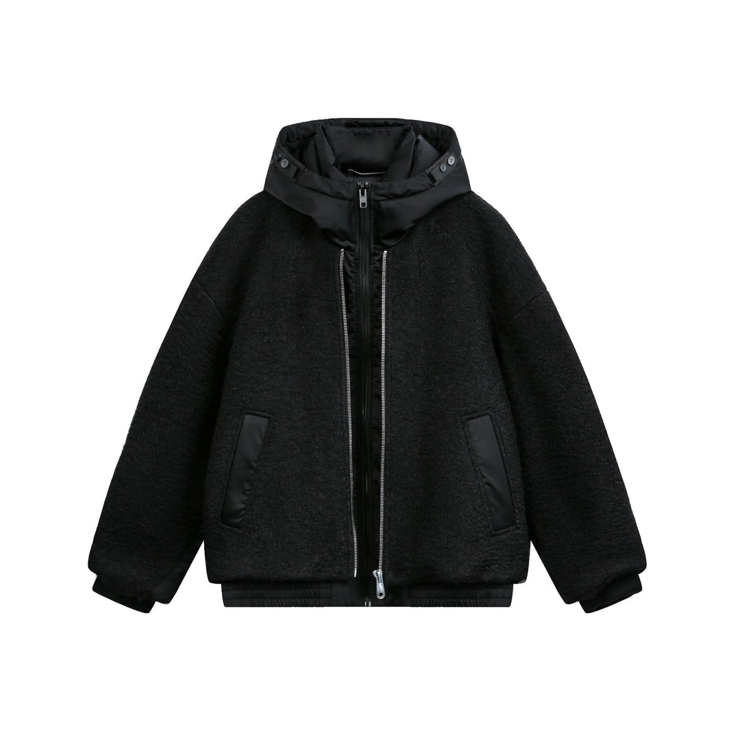 Damen Oversize Wollmix Bomberjacke mit gesteppter Kapuze Shop Nory