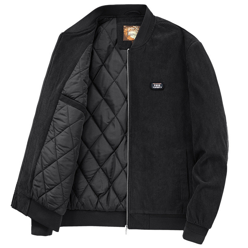 Herren Kord-Bomberjacke mit gesteppter Thermofütterung und Rippbündchen Shop Nory