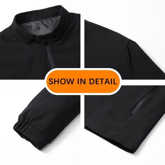 Herren Minimalistische Softshell-Bomberjacke mit Stehkragen, elastischen Bündchen & durchgehendem Reißverschluss Shop Nory