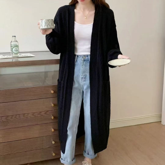 Damen Gemütlicher Strickcardigan mit Kapuze und Taschen Shop Nory