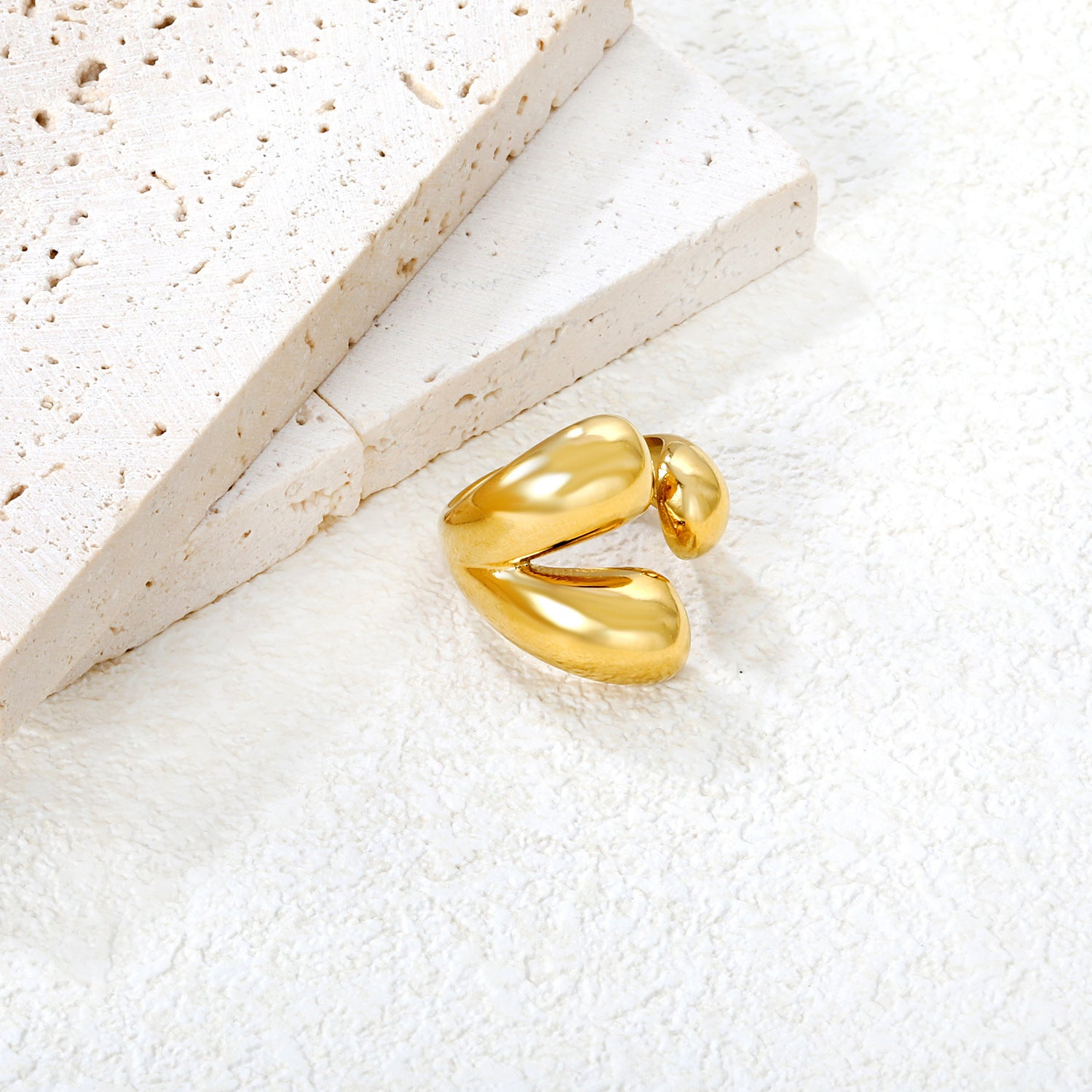 Damen verstellbarer Ring mit modernem, geschwungenem Design Shop Nory
