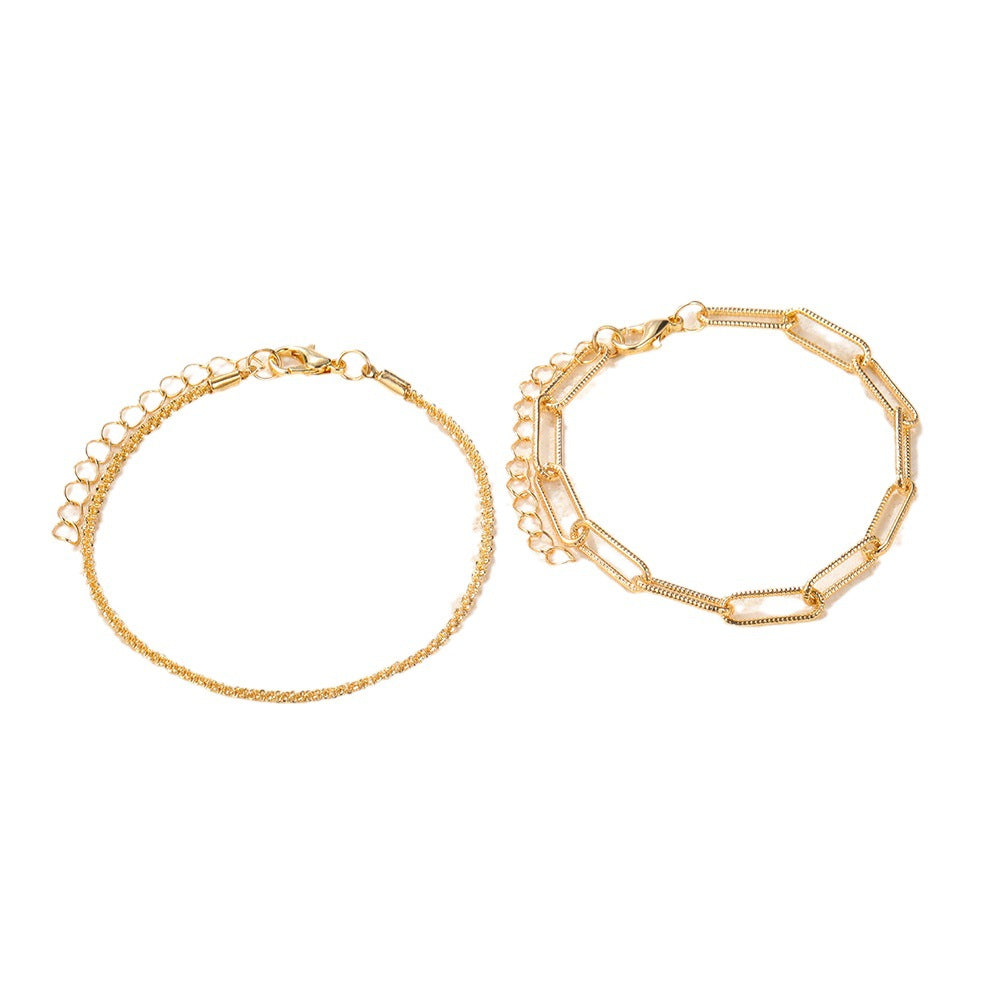 Damen Armband-Set mit eleganten filigranen Ketten und funkelnden Akzenten Shop Nory