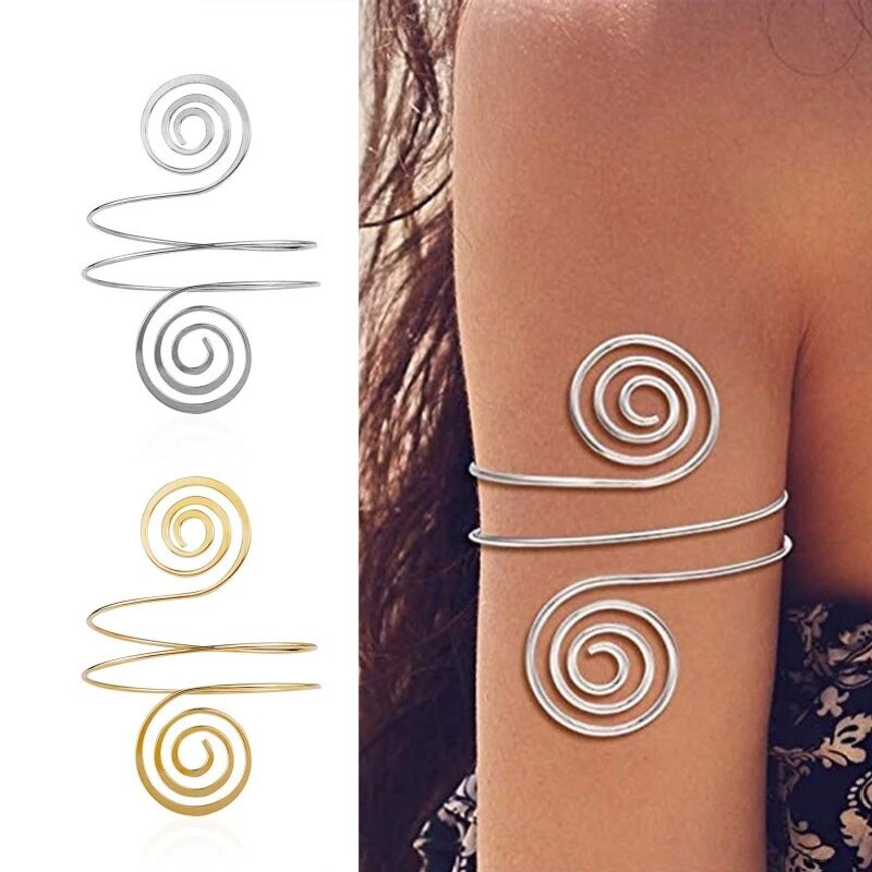 Damen Offener Armreif im kunstvollen Spiralmuster Shop Nory