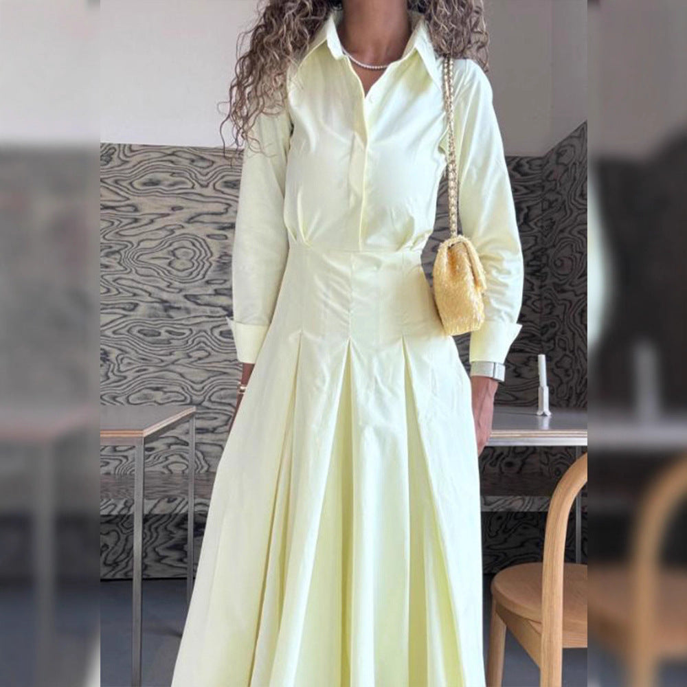 Damen Hemdblusenkleid mit taillierter Korsagenpassform und weitem Faltenrock Shop Nory