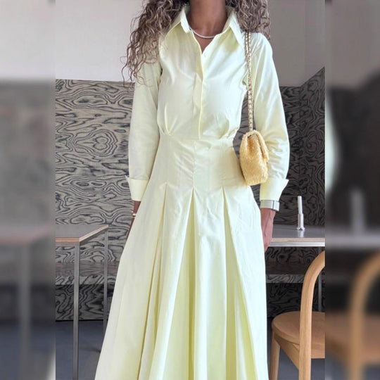 Damen Hemdblusenkleid mit taillierter Korsagenpassform und weitem Faltenrock Shop Nory