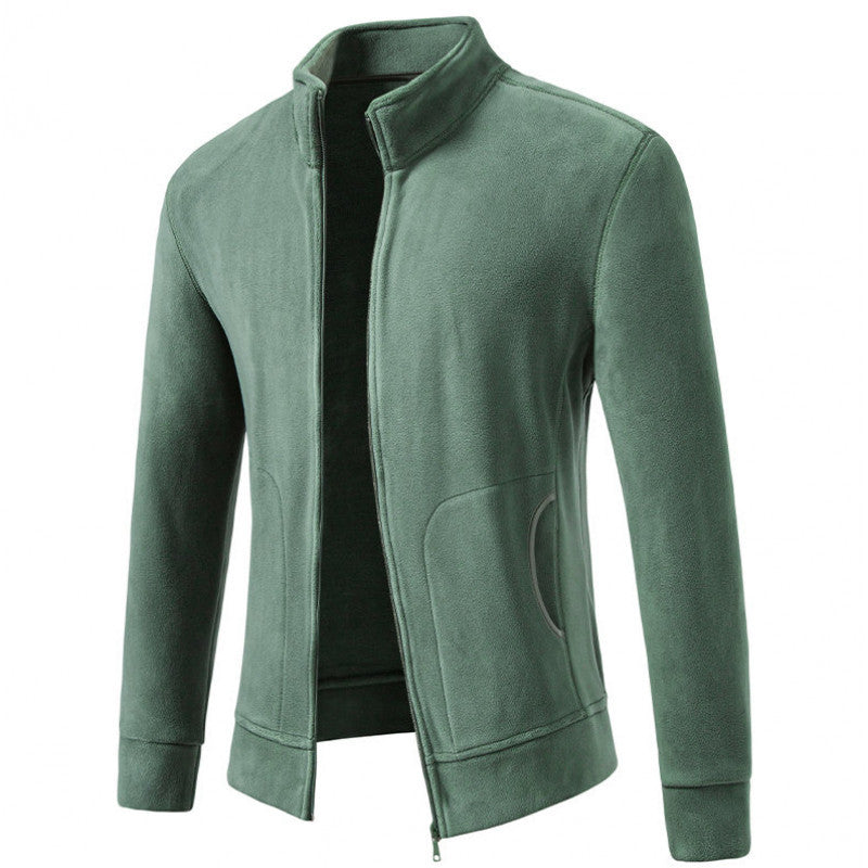 Herren Slim-Fit Fleecejacke mit Stehkragen, durchgehendem Reißverschluss und Eingrifftaschen Shop Nory
