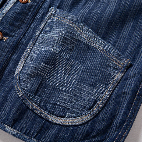 Herren Ärmellose Denim‑Weste im Workwear‑Look mit großformatigen aufgesetzten Taschen Shop Nory