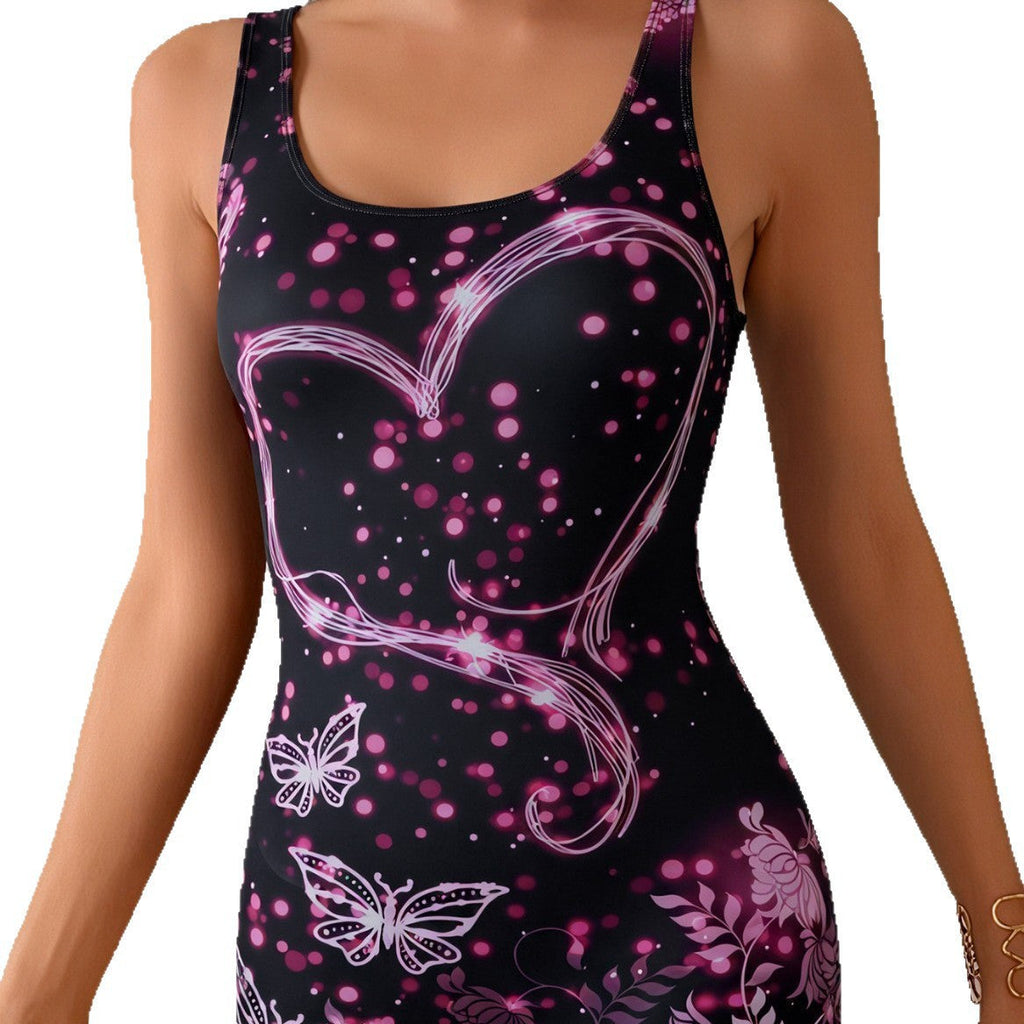 Damen Sportlicher Schwimmanzug mit modernem Druck