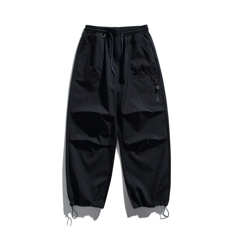 Unisex Technische Cargo-Joggerhose mit elastischem Bund, Reißverschlusstasche und Kordelzug Shop Nory