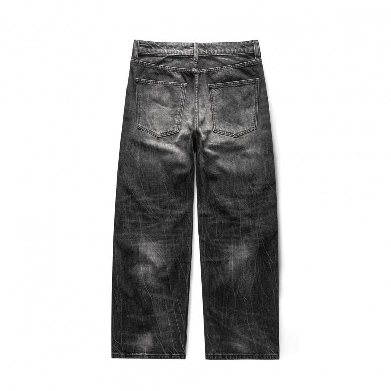 Herren Locker geschnittene Straight-Jeans im Workwear-Stil mit Used-Effekt Shop Nory