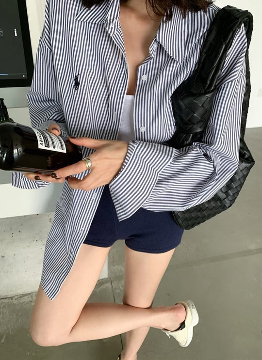 Damen Gestreiftes Button-Down Hemd Shop Nory