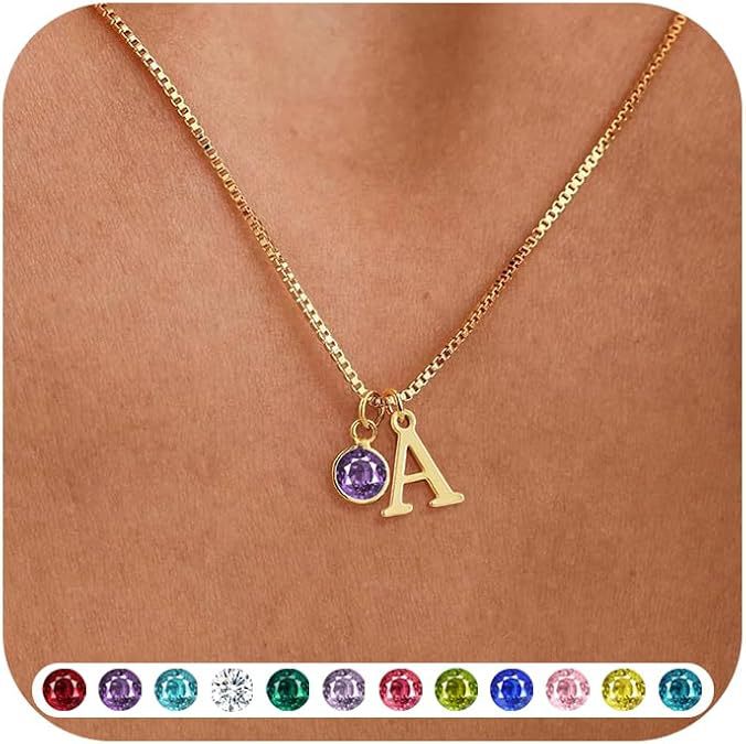 Damen personalisierte Halskette mit Initialen und funkelndem Anhänger Shop Nory