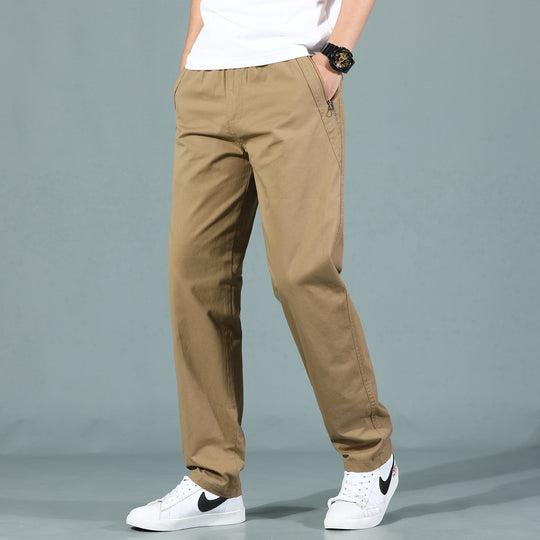 Herren Locker geschnittene Chinohose mit seitlicher Reißverschlusstasche und elastischem Beinabschluss Shop Nory