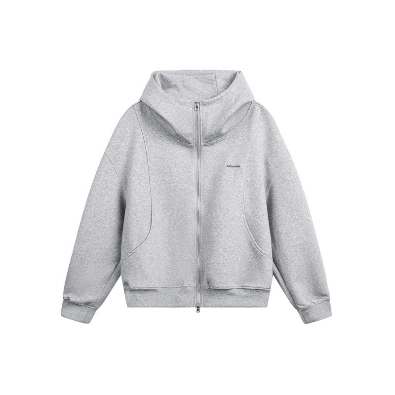 Damen Locker geschnittene Reißverschluss-Hoodie mit hohem Funnelkragen und Zwei-Wege-Funktion Shop Nory