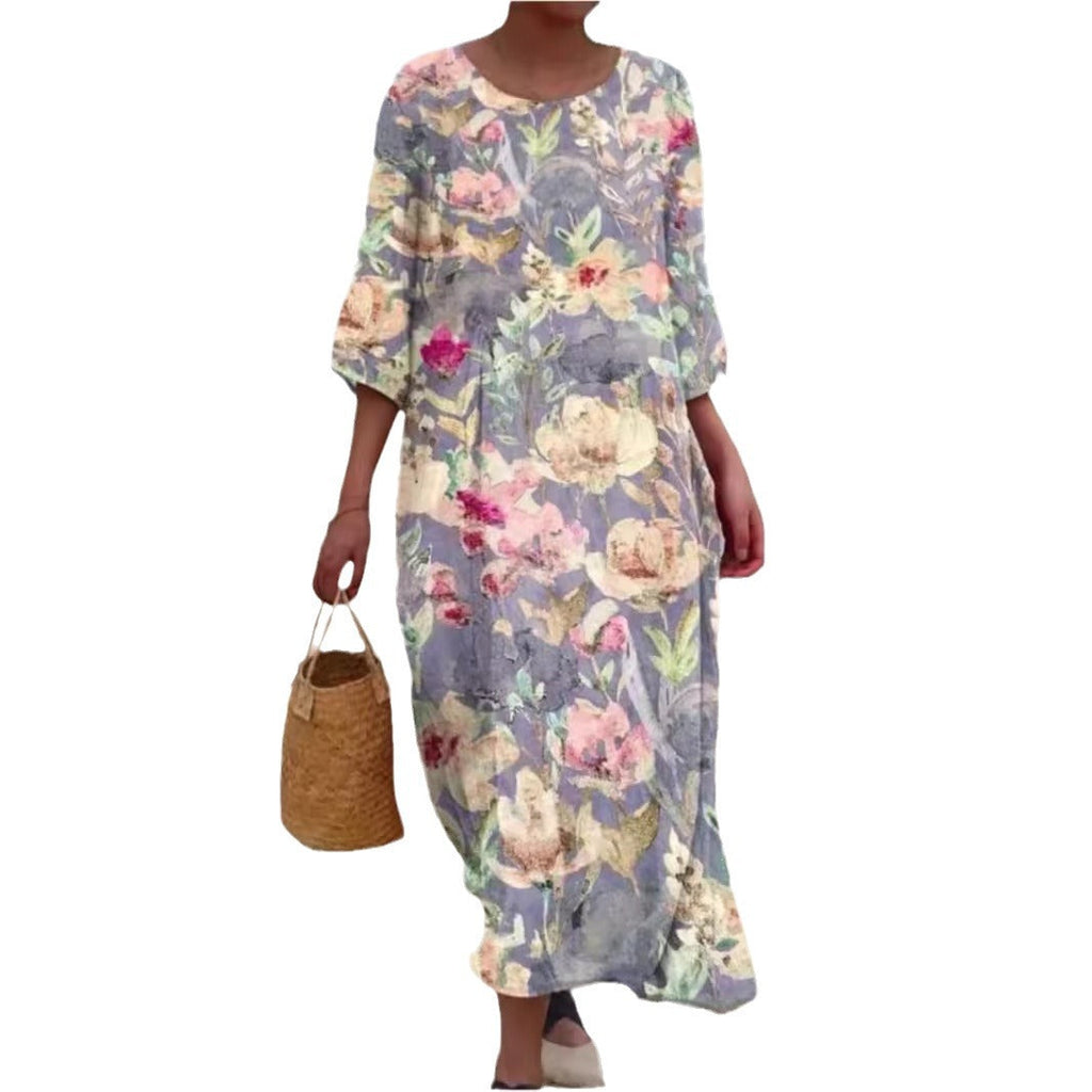 Damen Maxikleid mit floralem Design und lässigem Schnitt