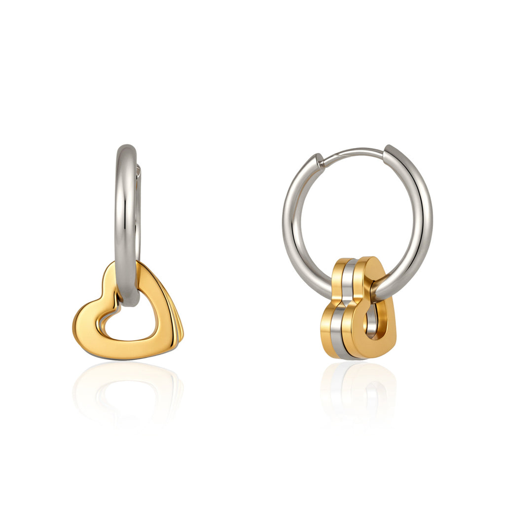Damen Hoops Ohrhänger mit herzförmigem Anhänger und elegantem Design Shop Nory