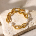 Damen Luxus Armband mit eleganten Perlenelementen und robusten Gliederketten Shop Nory
