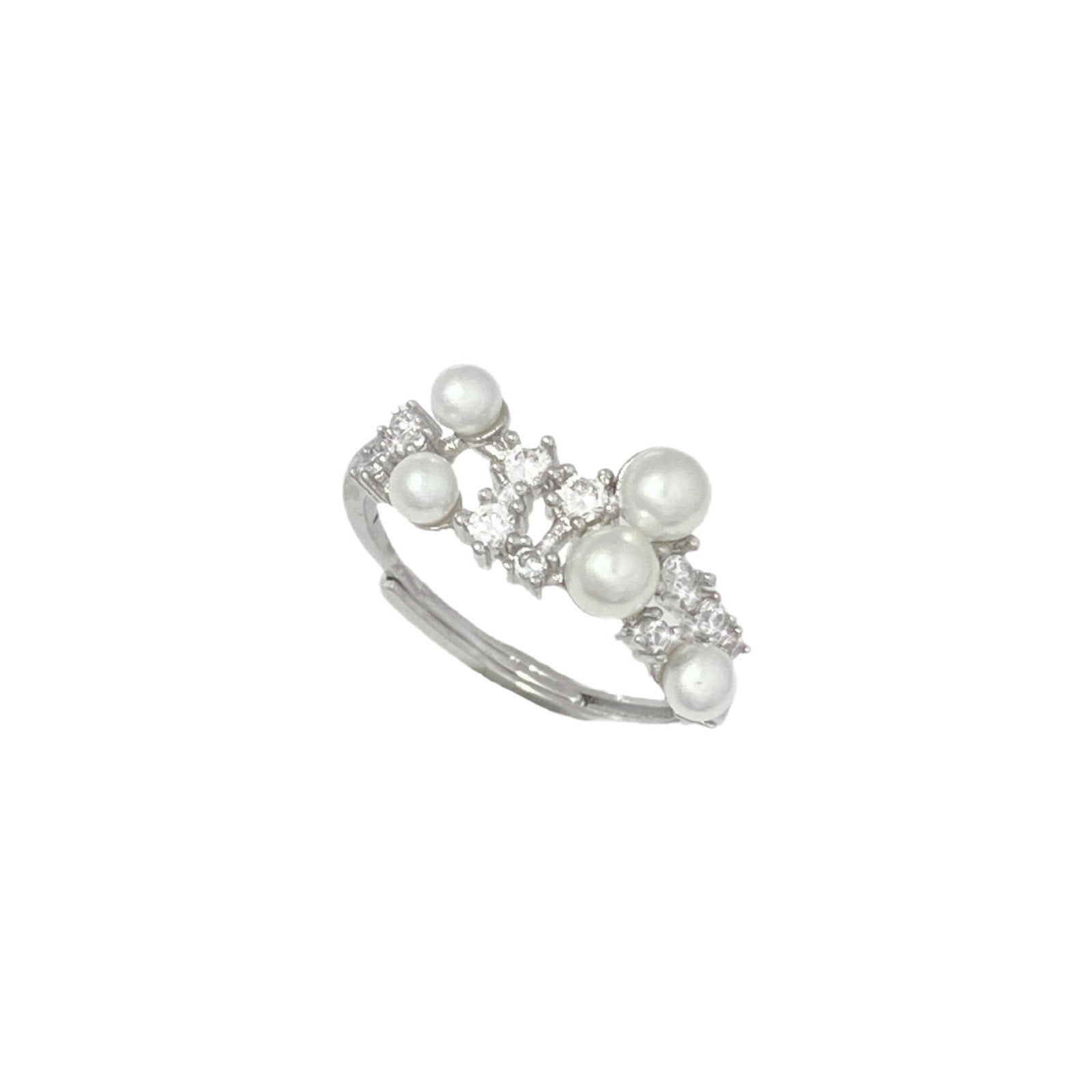 Damen Ring mit luxuriösem Perlen- und Zirkonia-Design Shop Nory