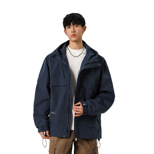 Herren Technische Kapuzen-Softshelljacke mit hohem Kragen und verstellbarem Saum Shop Nory
