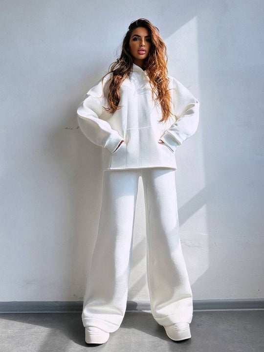 Damen Oversized Hoodie‑Set mit weiter Palazzo‑Loungehose aus schwerer Baumwollmischung Shop Nory