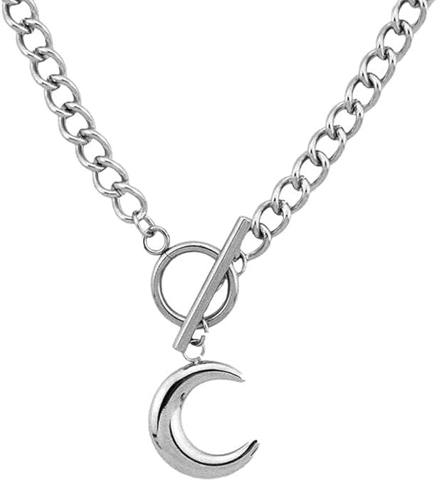 Damen Halskette mit mondförmigem Anhänger und toggle Verschluss Shop Nory