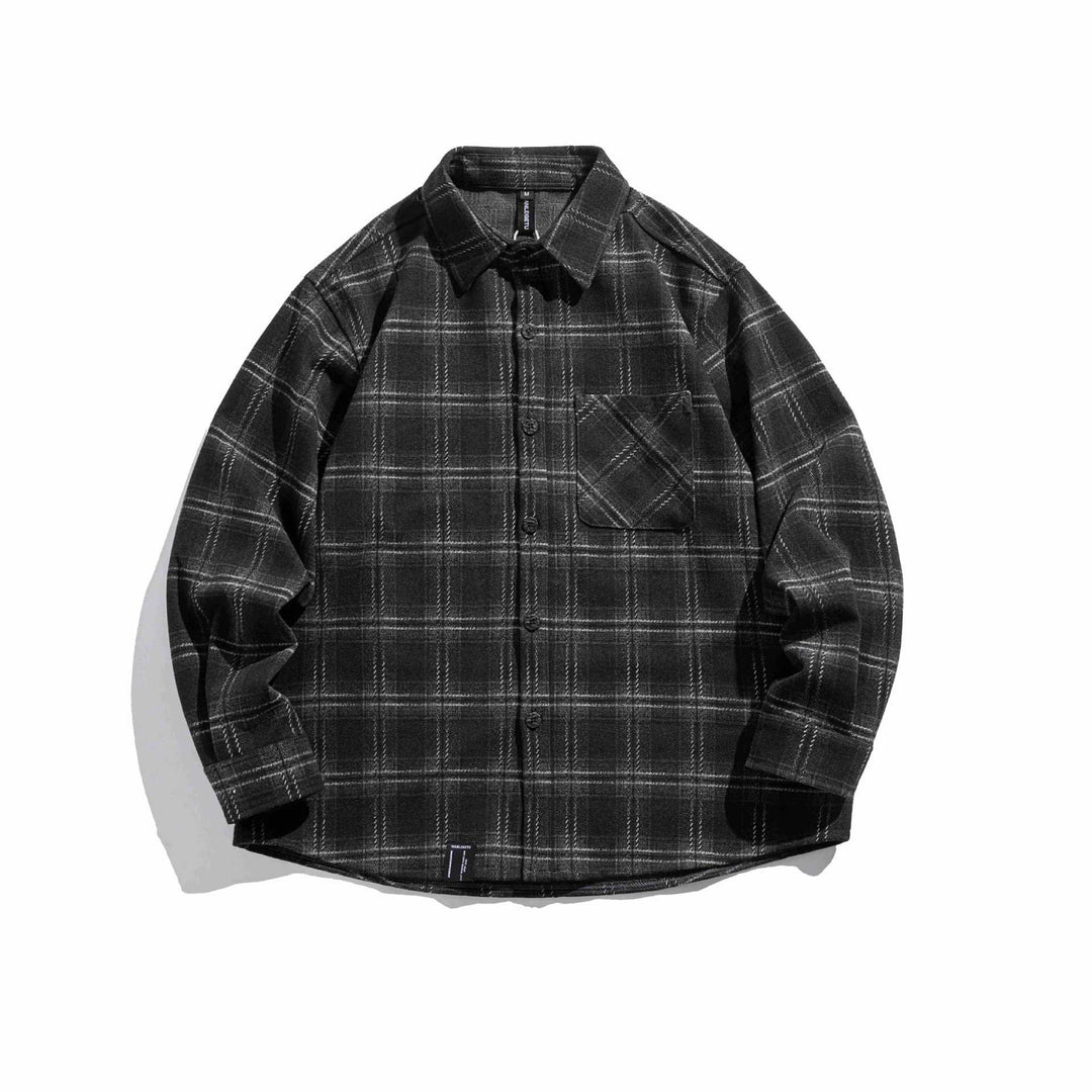 Herren Kariertes Overshirt aus flauschigem Twill mit Hemdkragen Shop Nory