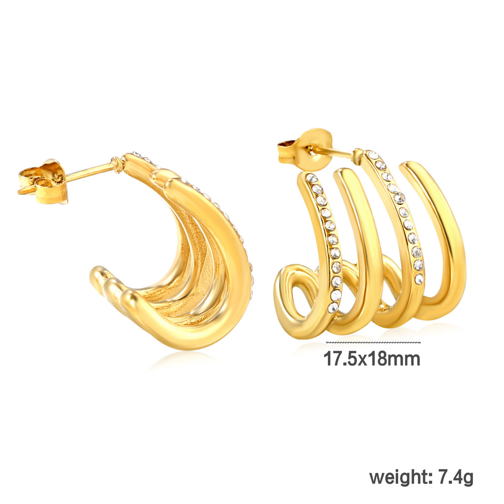Damen Hängende Ohrstecker mit eleganten runden Plättchen aus hochwertigem Edelstahl Shop Nory