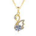 Damen Anhänger-Halskette mit elegantem Schwan-Design und funkelnden Kristallen Shop Nory