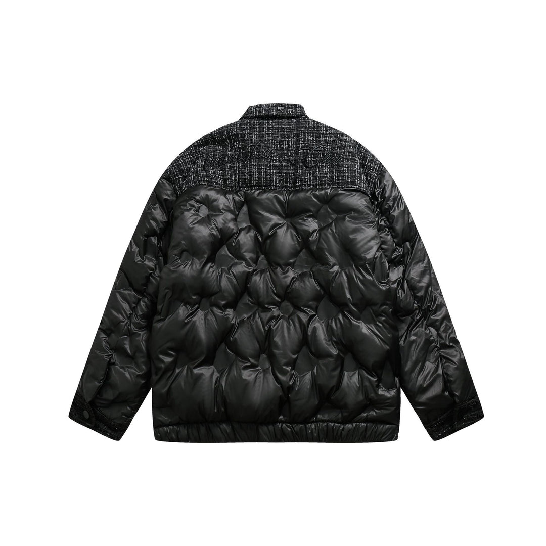 Damen gesteppte Hemdblousonjacke mit Tweedbesatz und Pattentaschen Shop Nory