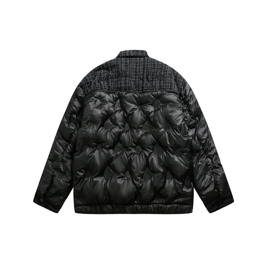 Damen gesteppte Hemdblousonjacke mit Tweedbesatz und Pattentaschen Shop Nory