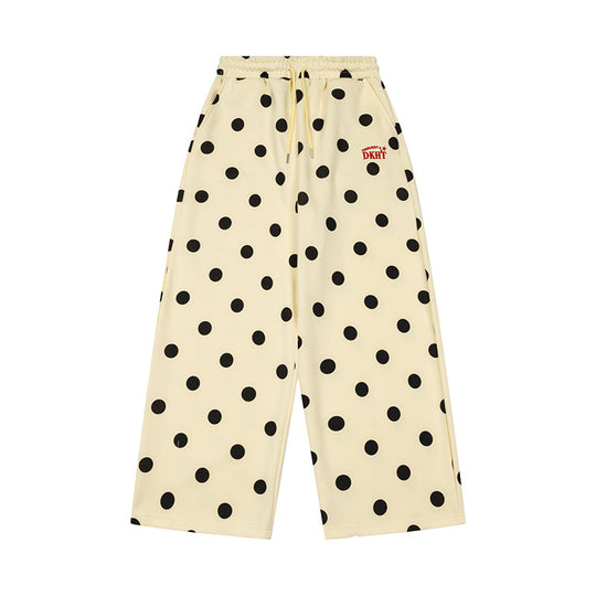 Damen Weite Culotte-Sweathose mit elastischem Komfortbund und Polka-Dot-Print Shop Nory